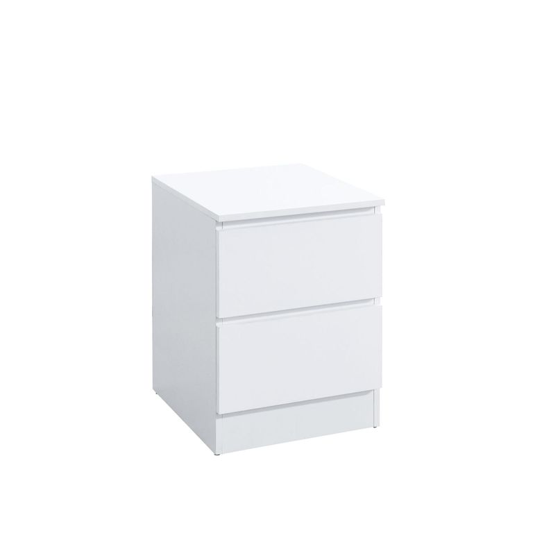 Oslo Bedside Cabinet - 2 Drawer - White