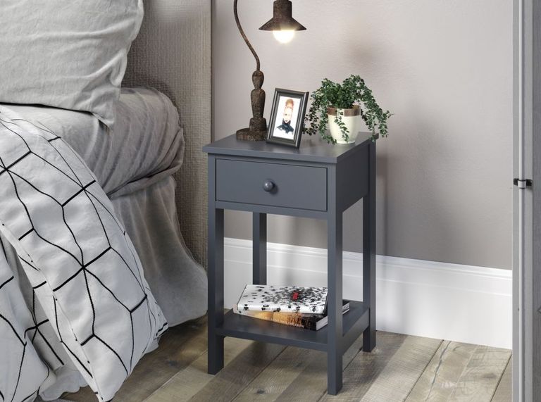 Options Blue 1 Drawer Bedside Cabinet
