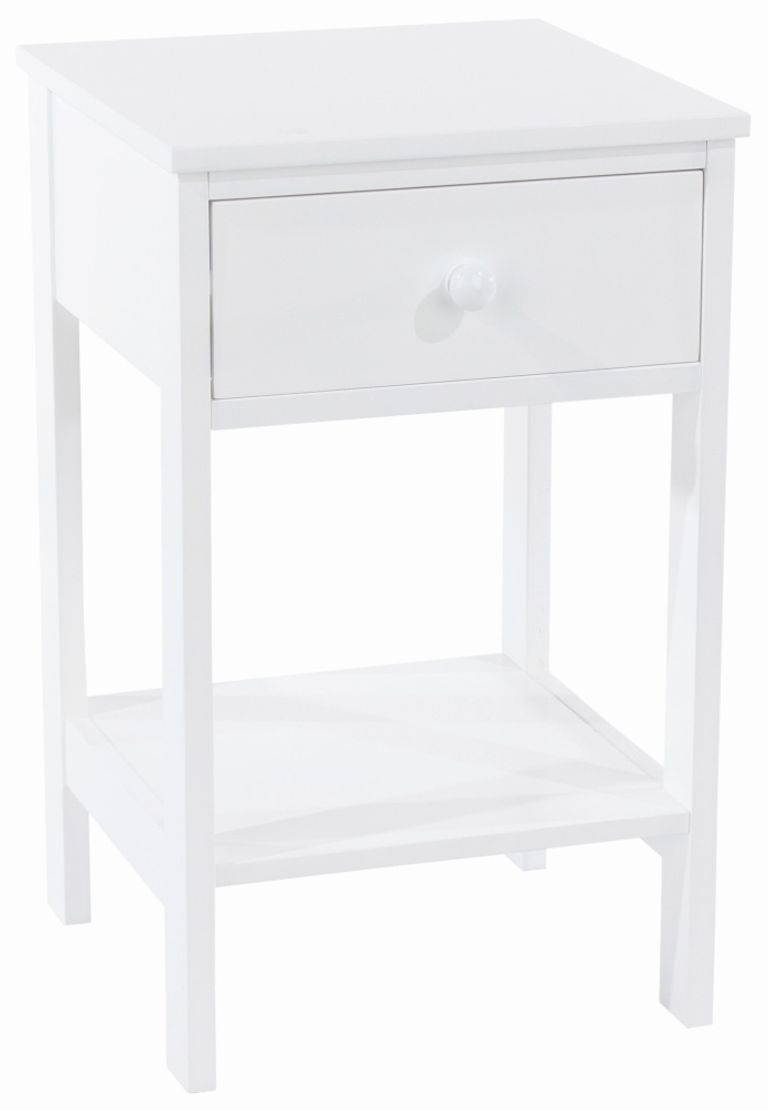 Options White 1 Drawer Petite Bedside Cabinet