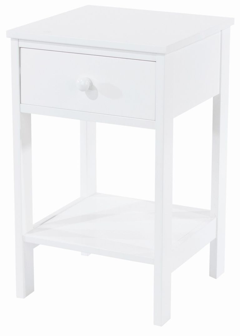 Options White 1 Drawer Petite Bedside Cabinet