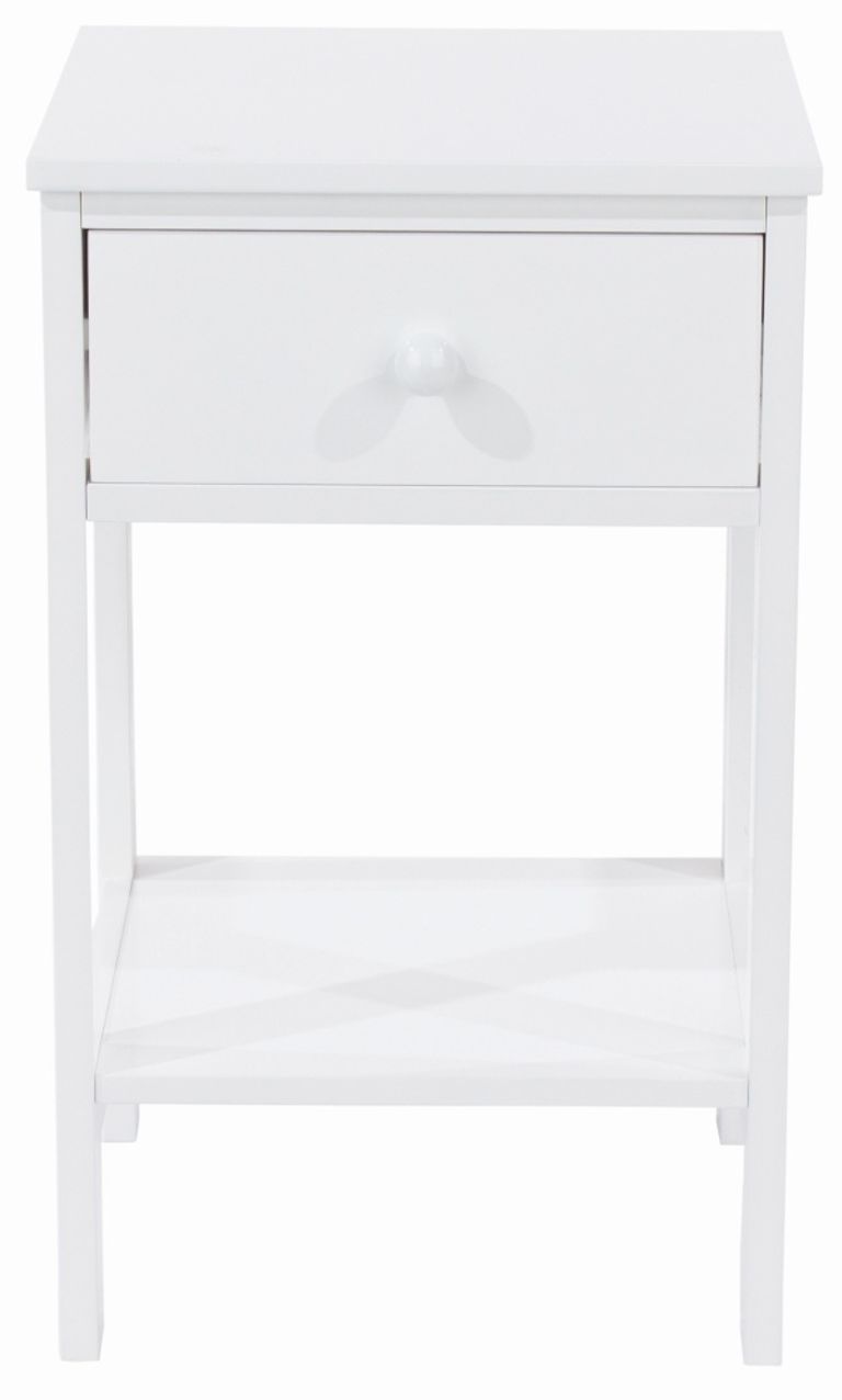 Options White 1 Drawer Petite Bedside Cabinet