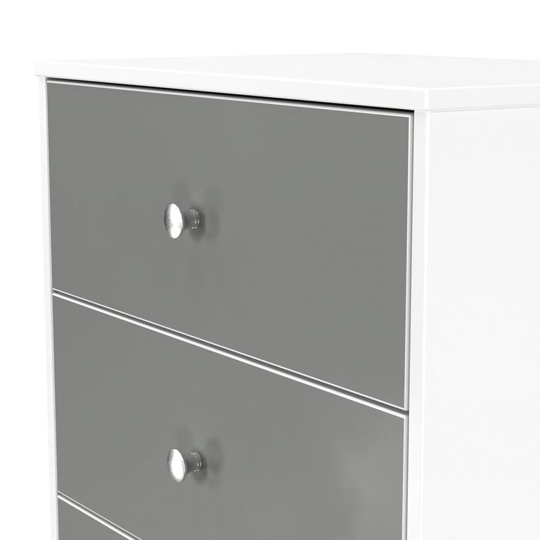 Padstow Grey and White 3 Drawer Bedside Cabinet