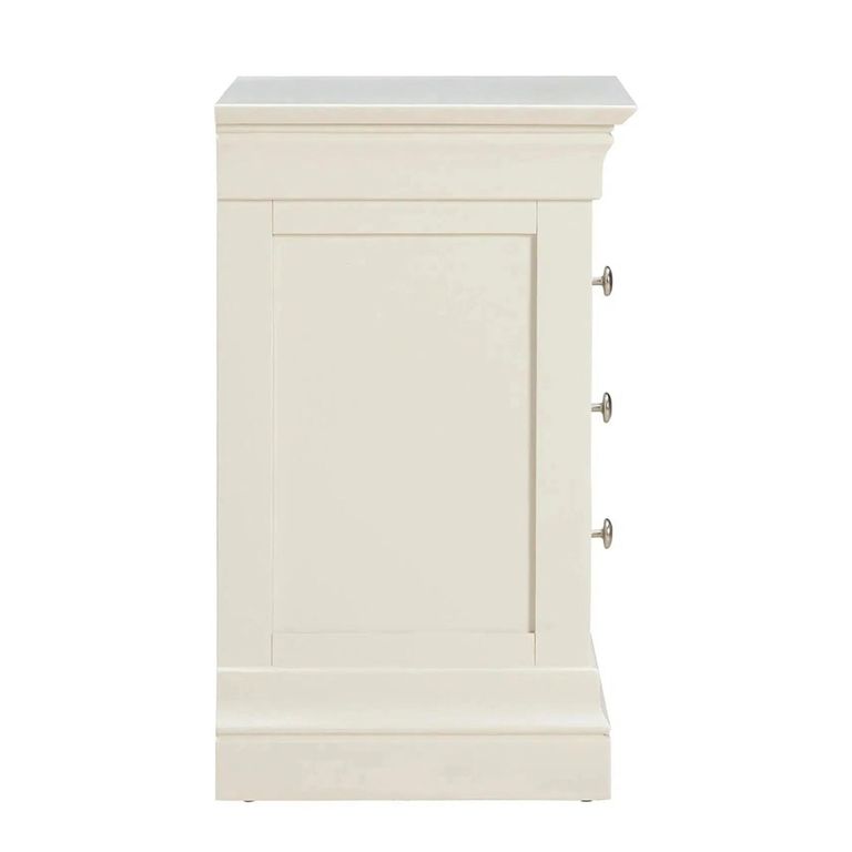 Paisley Cream Painted 3 Drawer Bedside Cabinet