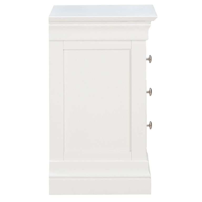 Paisley White Painted 3 Drawer Bedside Cabinet