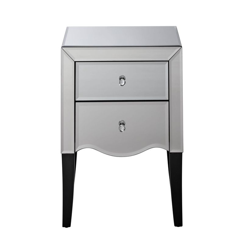 Palermo 2 Drawer Bedside Cabinet - Mirrored