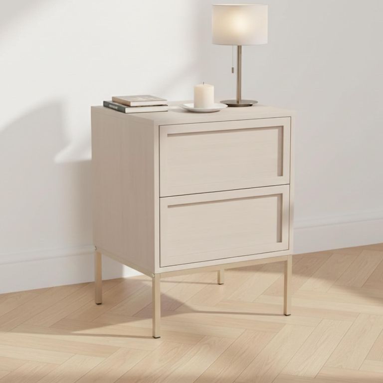 Palmdale Bedside Table - 2 Drawer - Grey