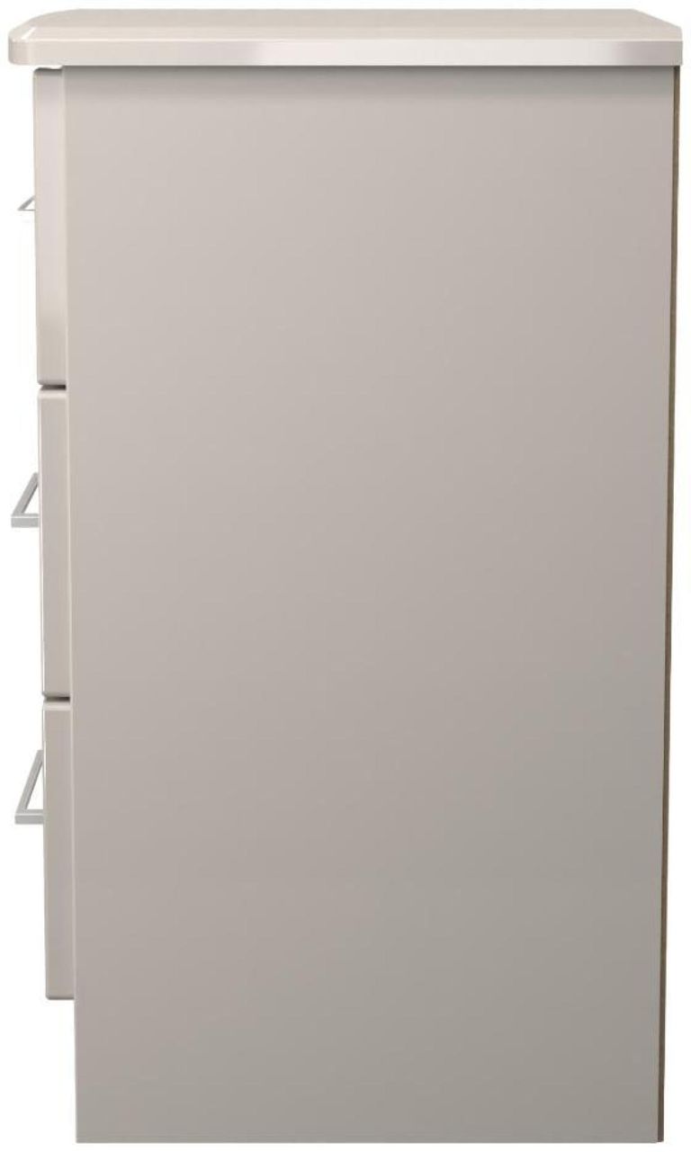 Paris Cashmere 3 Drawer Bedside Cabinet