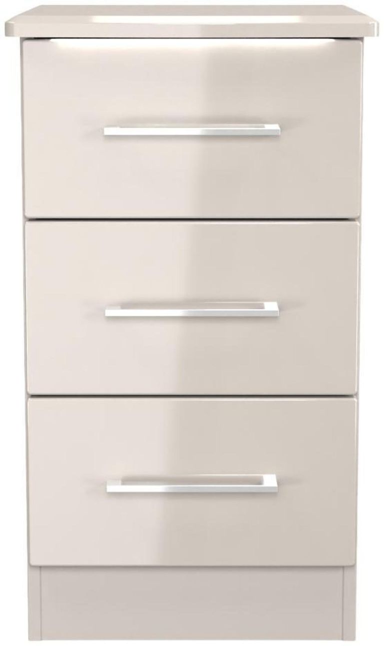 Paris Cashmere 3 Drawer Bedside Cabinet