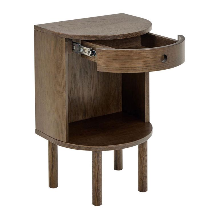 Paron Bedside Table - 1 Drawer - Smoked Oak