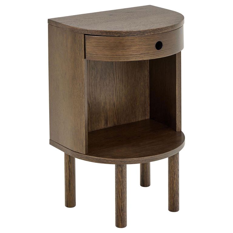 Paron Bedside Table - 1 Drawer - Smoked Oak
