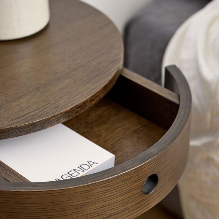 Paron Bedside Table - 1 Drawer - Smoked Oak