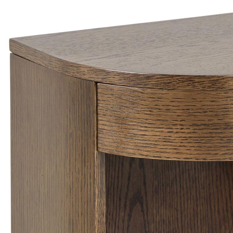 Paron Bedside Table - 1 Drawer - Smoked Oak - Wall Mounted - Floating