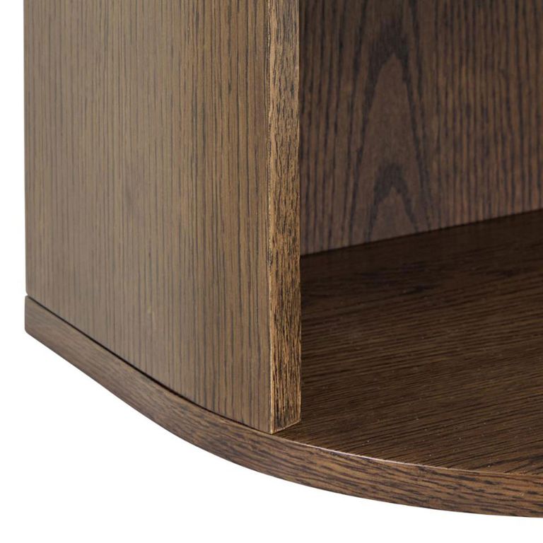 Paron Bedside Table - 1 Drawer - Smoked Oak - Wall Mounted - Floating
