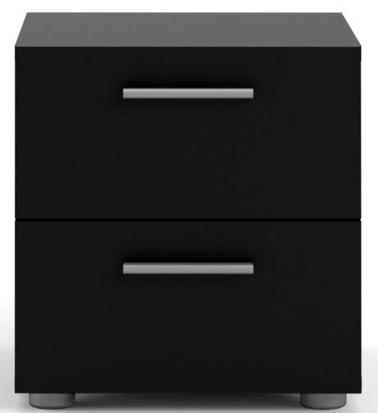 Pepe Black 2 Drawer Bedside Cabinet