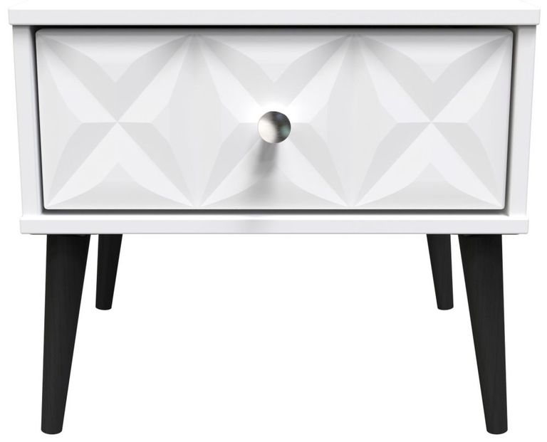 Pixel White 1 Drawer Bedside Table