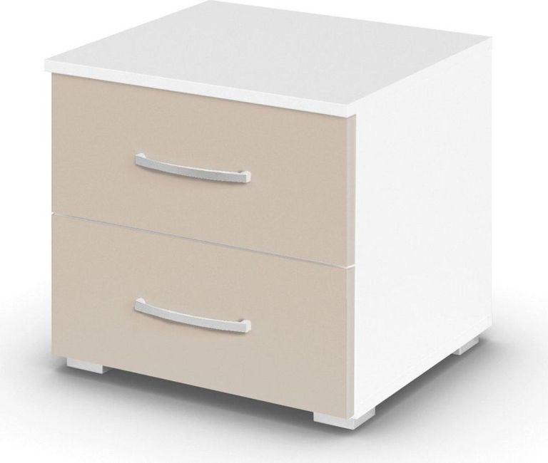 Rauch Aditio 2 Drawer Bedside Cabinet - Alpine White and Champagne