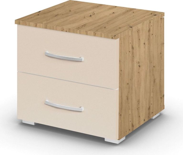 Rauch Aditio 2 Drawer Bedside Cabinet - Artisan Oak and Champagne