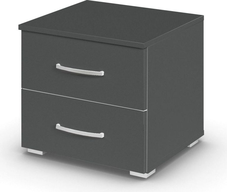 Rauch Aditio 2 Drawer Bedside Cabinet - Metallic Dark Grey