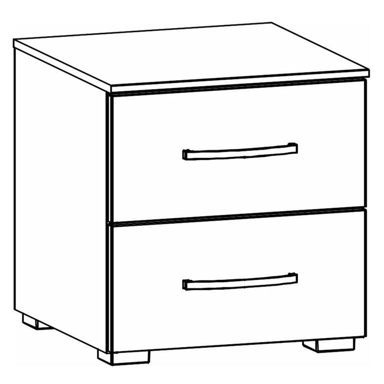 Rauch Aditio 2 Drawer Bedside Cabinet - Metallic Dark Grey and Champagne