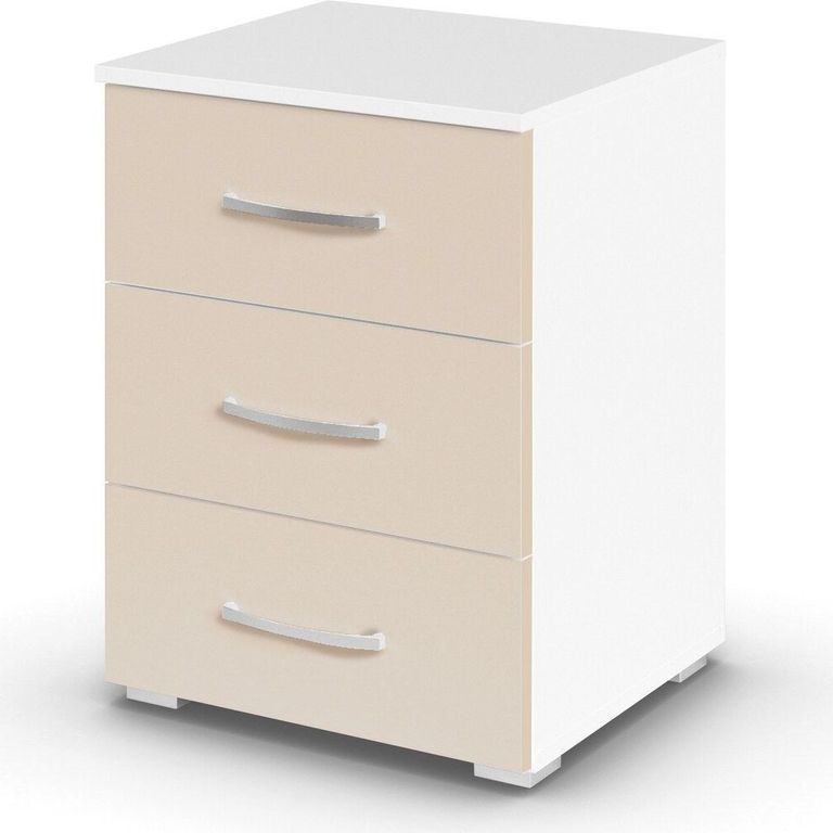 Rauch Aditio 3 Drawer Bedside Cabinet - Alpine White and Champagne