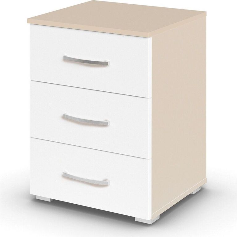Rauch Aditio 3 Drawer Bedside Cabinet - Champagne and Alpine White