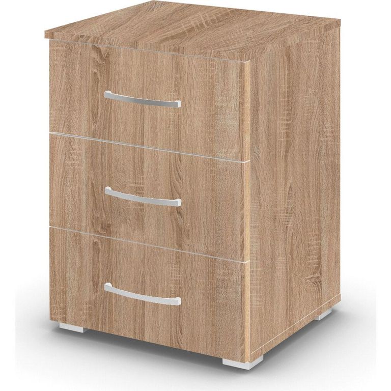 Rauch Aditio 3 Drawer Bedside Cabinet - Sonoma Oak