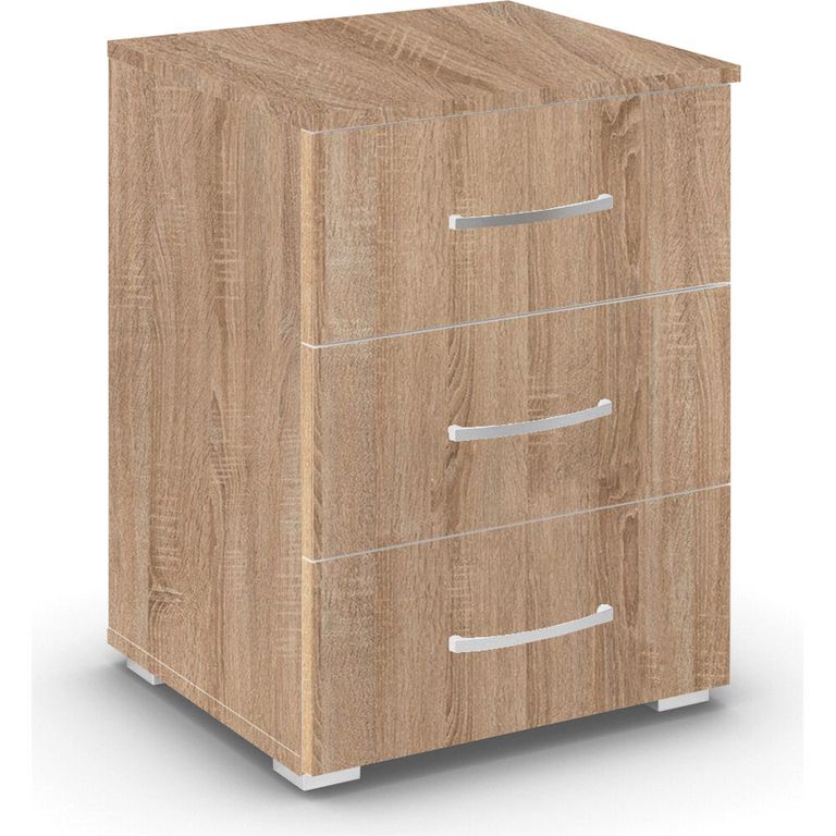 Rauch Aditio 3 Drawer Bedside Cabinet - Sonoma Oak