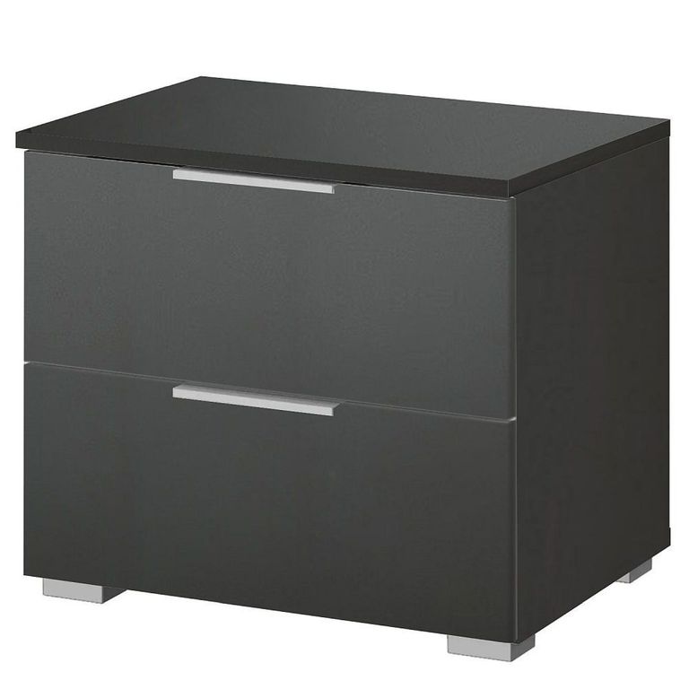 Rauch Alabama 2 Drawer Bedside Cabinet - Metallic Dark Grey
