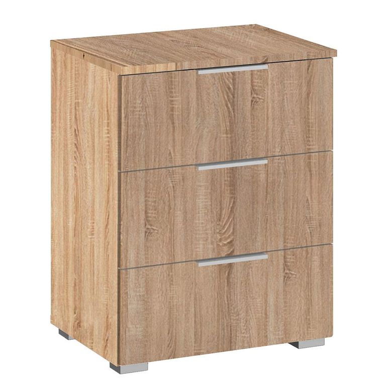 Rauch Alabama 3 Drawer Bedside Cabinet - Sonoma Oak