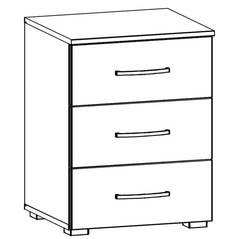 Rauch Alegro 3 Drawer Bedside Cabinet - Alpine White