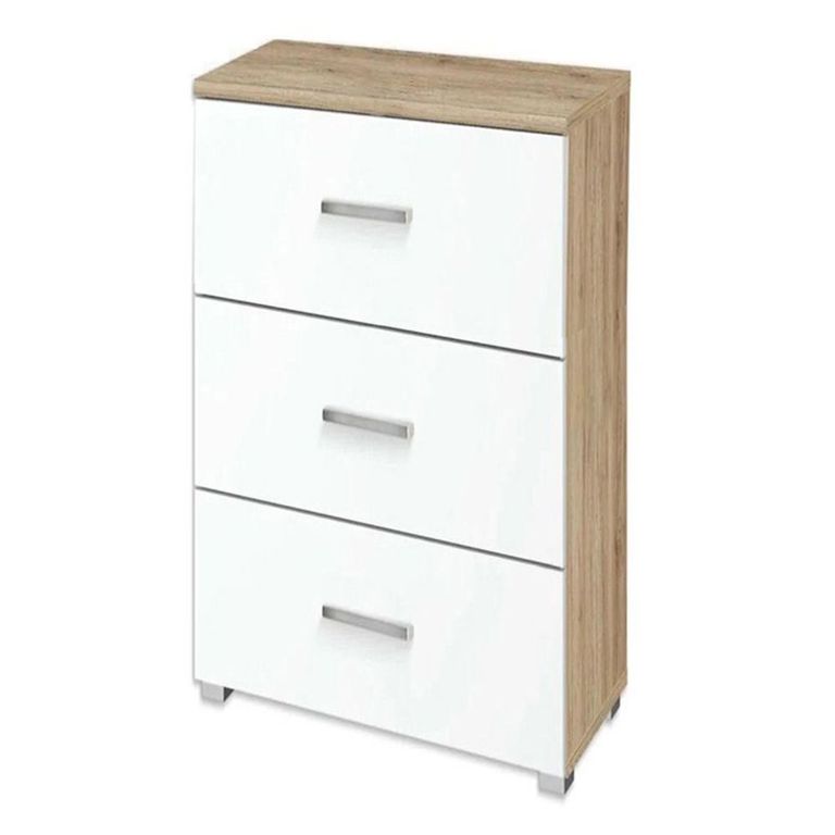 Rauch Alvor 3 Drawer Bedside Cabinet - Sonoma Oak and Alpine White