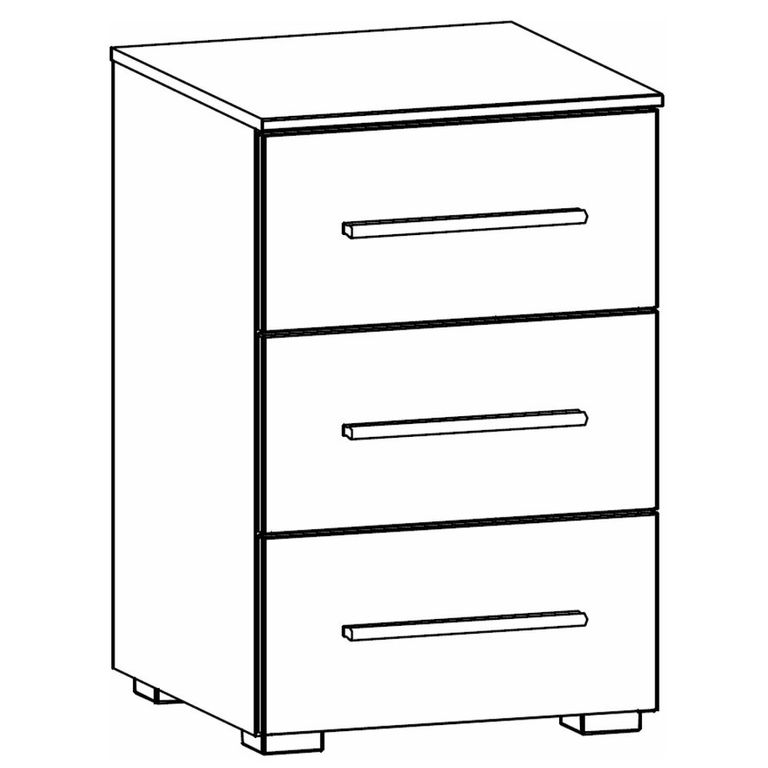Rauch Alvor 3 Drawer Bedside Cabinet - Sonoma Oak and Alpine White