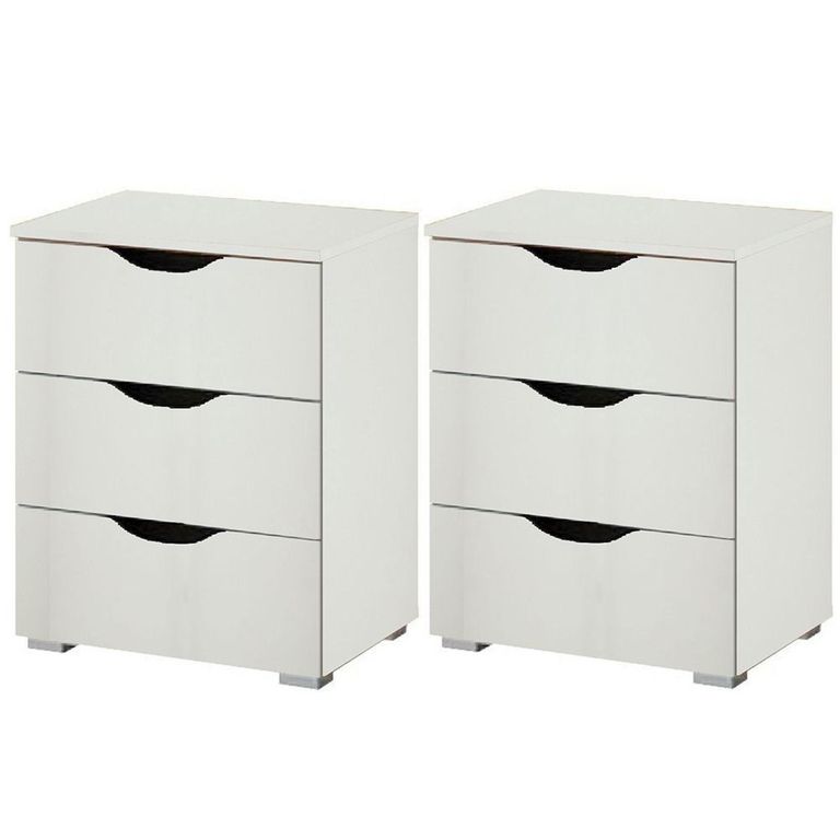 Rauch Arnstein 3 Drawer Bedside Cabinet - Set of 2 - Alpine White