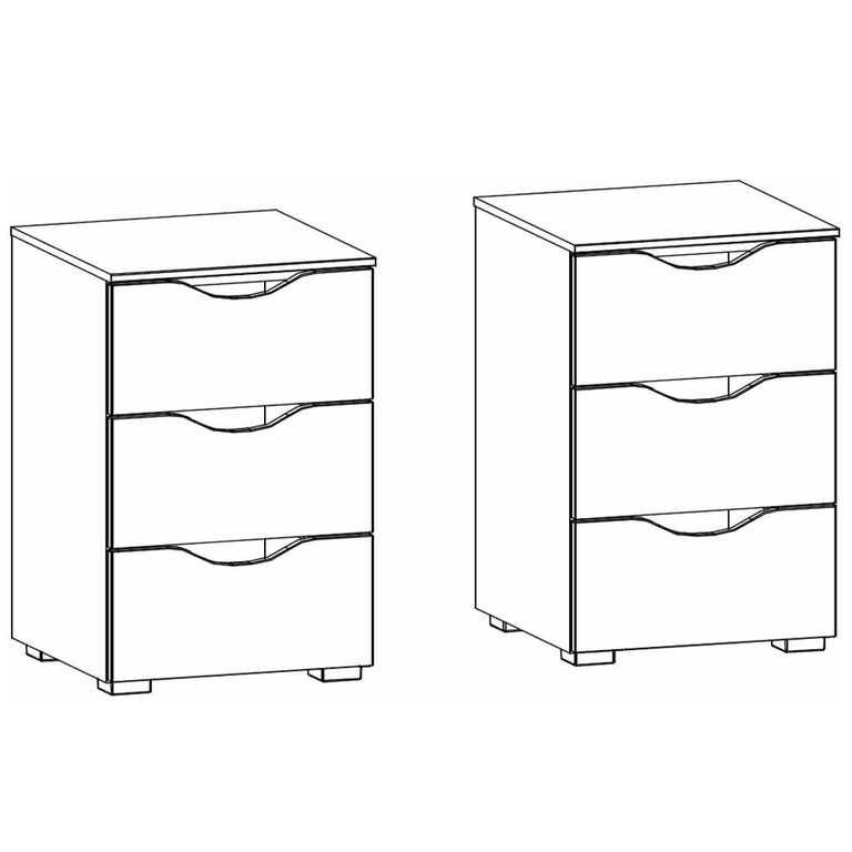 Rauch Arnstein 3 Drawer Bedside Cabinet - Set of 2 - Alpine White