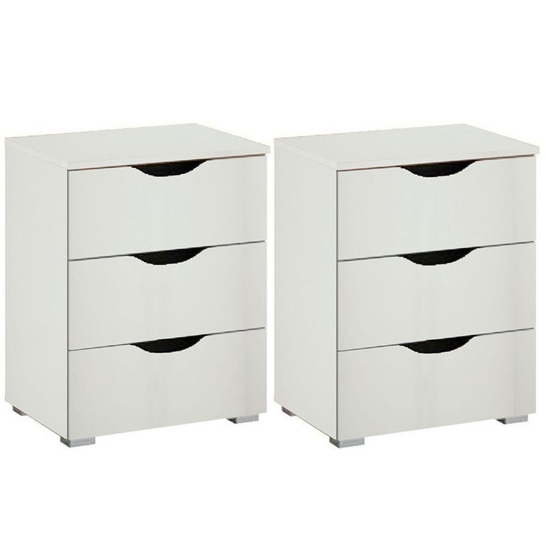 Rauch Arnstein 3 Drawer Bedside Cabinet - Set of 2 - Alpine White