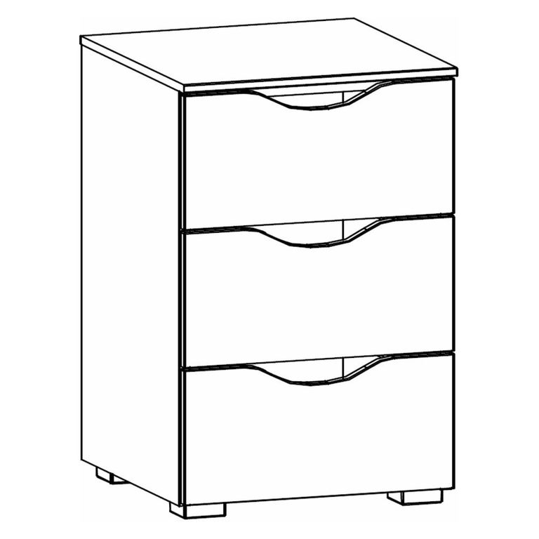 Rauch Arnstein 3 Drawer Bedside Cabinet - Sonoma Oak and Alpine White