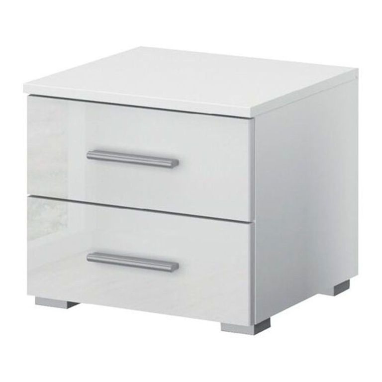 Rauch Base 2 Drawer Bedside Cabinet - Alpine White and White High Gloss
