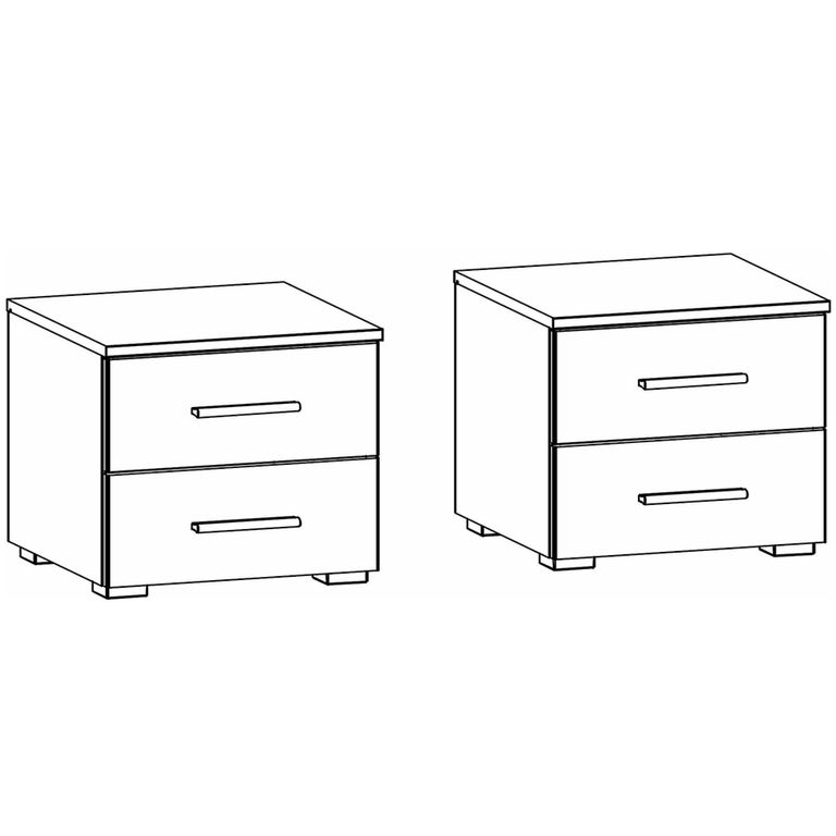 Rauch Base 2 Drawer Bedside Cabinet - Set of 2 - Artisan Oak