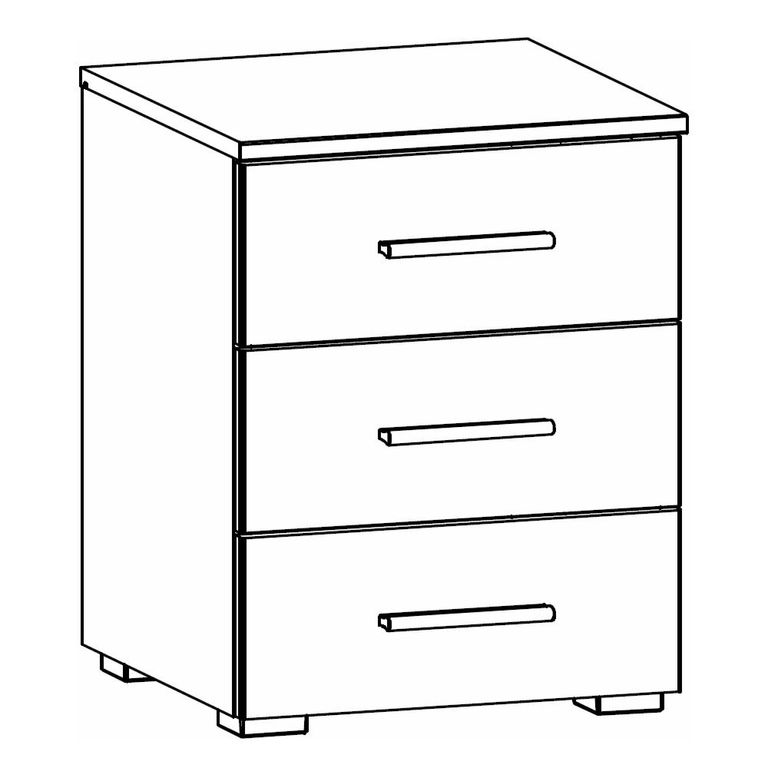Rauch Base 3 Drawer Bedside Cabinet - Alpine White