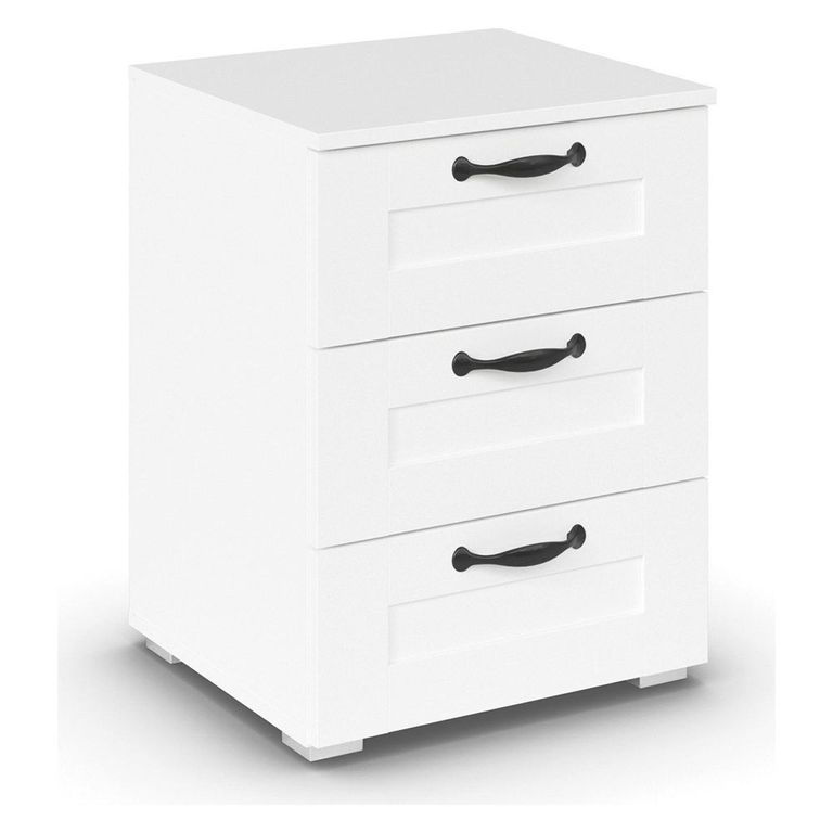 Rauch Cottage 3 Drawer Bedside Cabinet - Alpine White