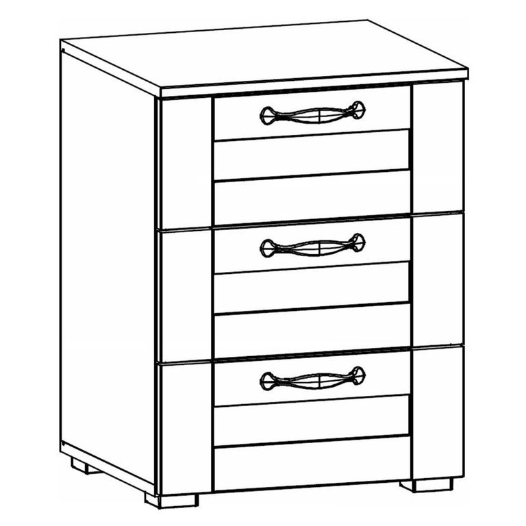 Rauch Cottage 3 Drawer Bedside Cabinet - Alpine White