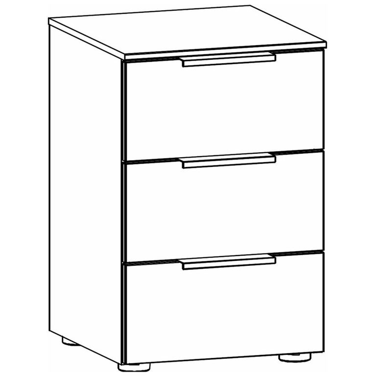 Rauch Flipp 3 Drawer Bedside Cabinet with Metal Base - Alpine White