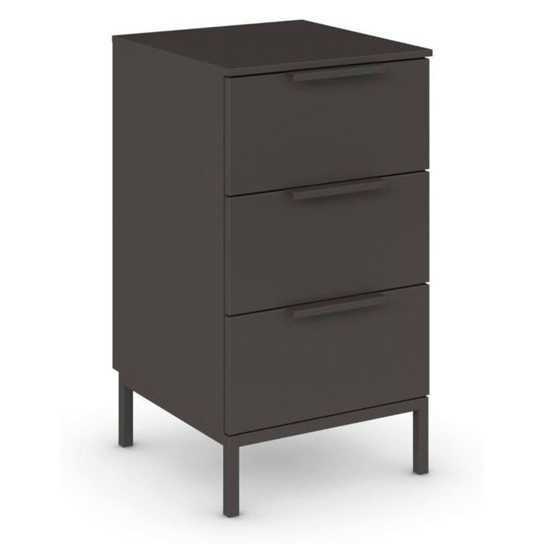 Rauch Flipp 3 Drawer Bedside Cabinet with Metal Base - Graphite