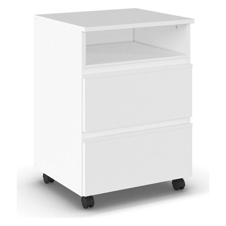 Rauch Joel 2 Drawer Bedside Cabinet on Wheels - Alpine White