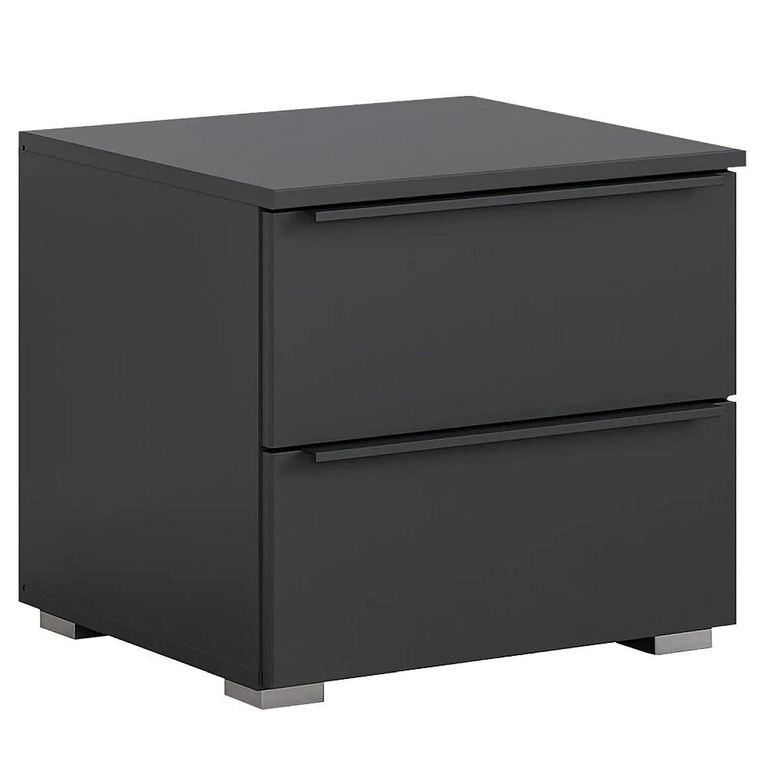 Rauch Monostar 2 Drawer Bedside Cabinet - Metallic Dark Grey