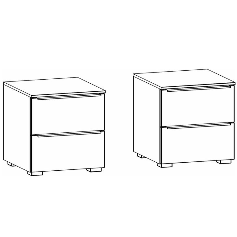 Rauch Monostar 2 Drawer Bedside Cabinet - Metallic Dark Grey