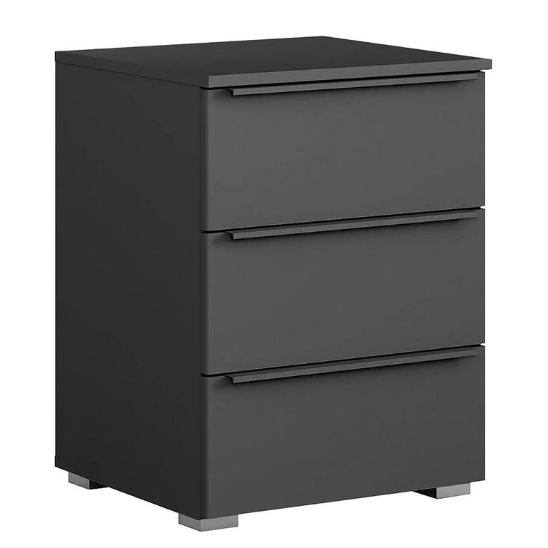 Rauch Monostar 3 Drawer Bedside Cabinet - Metallic Dark Grey
