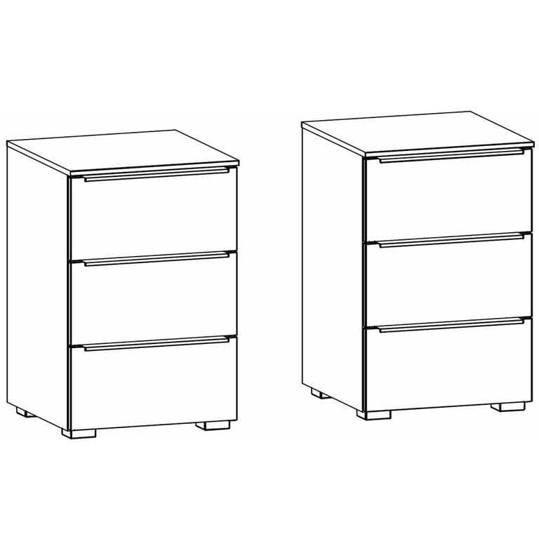 Rauch Monostar 3 Drawer Bedside Cabinet - Metallic Dark Grey