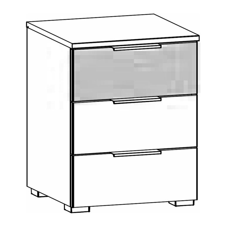 Rauch Sajo 3 Drawer Bedside Cabinet - Champagne and Atlantic Dark Oak