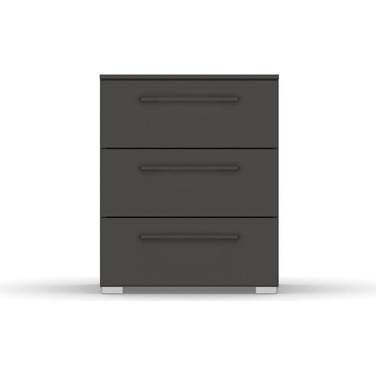 Rauch Skat Pure 3 Drawer Bedside Cabinet - Graphite